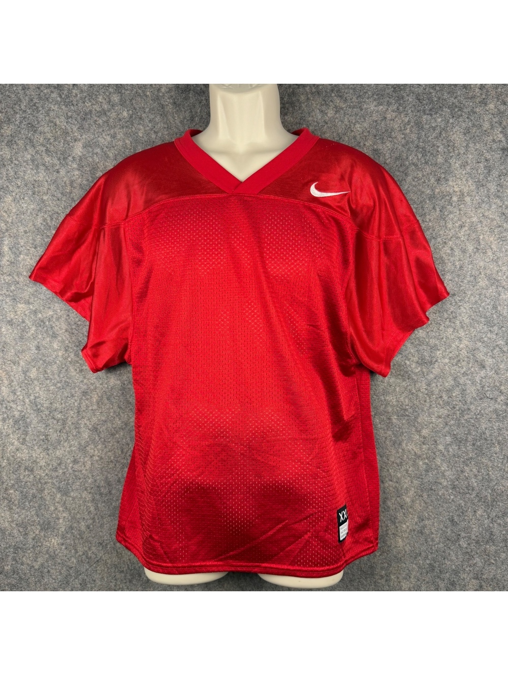Nike Football Practice Jersey Red White Embroidered Logo Youth Size 2XL 914